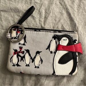 SOLD! Vera Bradley - Novelty Zip ID Case in Playful Penguins Gray Pattern